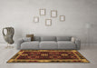 Machine Washable Oriental Brown Traditional Rug in a Living Room,, wshcon1188brn