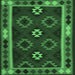 Square Oriental Emerald Green Traditional Rug, con1188emgrn