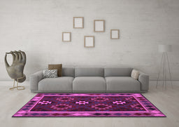 Machine Washable Oriental Purple Traditional Area Rugs in a Living Room, wshcon1188pur