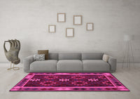 Machine Washable Oriental Pink Traditional Rug, wshcon1188pnk