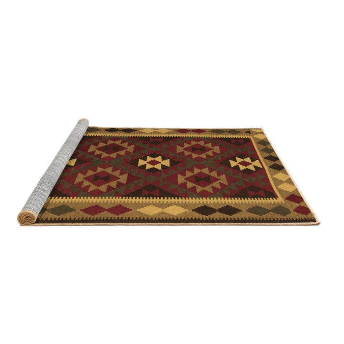 Sideview of Machine Washable Oriental Brown Traditional Rug, wshcon1188brn