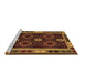 Sideview of Machine Washable Oriental Brown Traditional Rug, wshcon1188brn