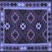 Square Machine Washable Oriental Blue Traditional Rug, wshcon1188blu