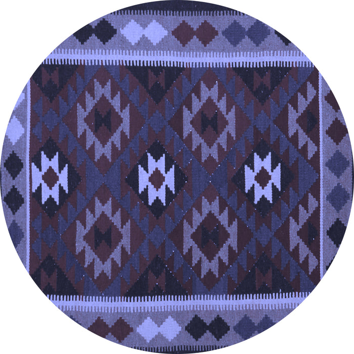 Round Oriental Blue Traditional Rug, con1188blu