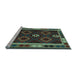 Sideview of Machine Washable Oriental Light Blue Traditional Rug, wshcon1188lblu