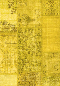 Patchwork Yellow Transitional Rug, con1189yw