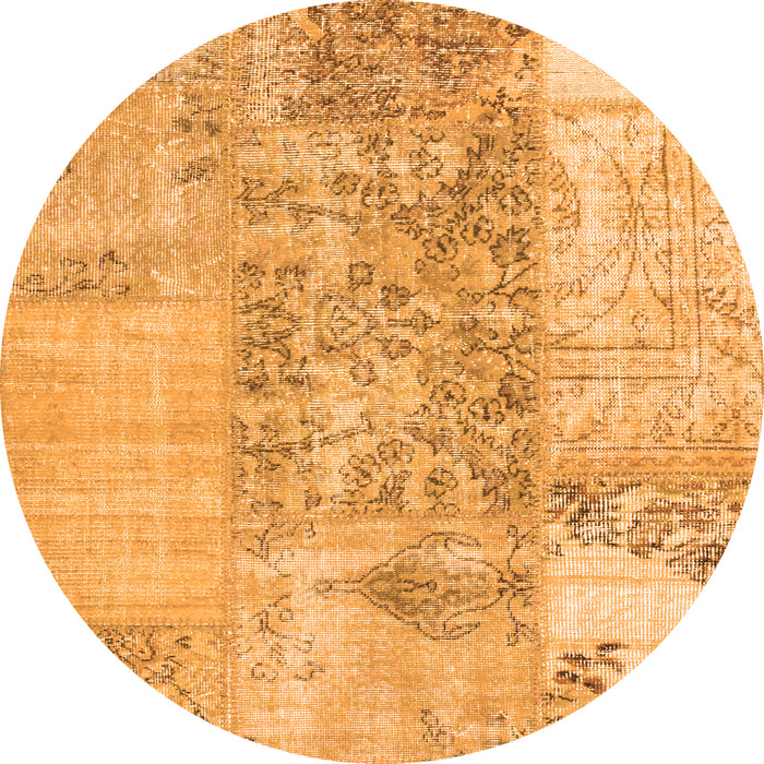 Square Patchwork Orange Transitional Rug, con1189org