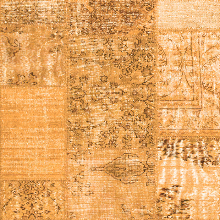 Serging Thickness of Patchwork Orange Transitional Rug, con1189org