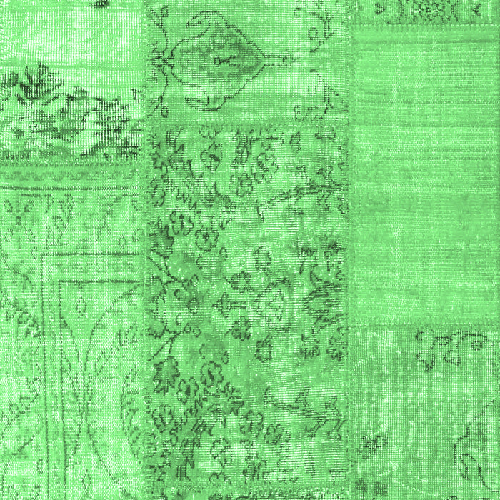 Patchwork Emerald Green Transitional Rug, con1189emgrn
