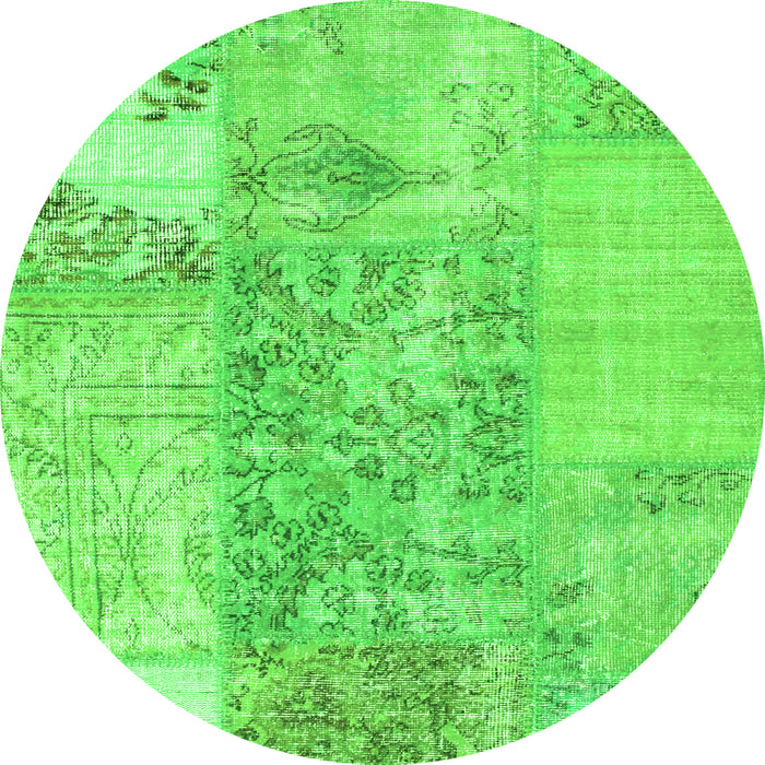Machine Washable Patchwork Green Transitional Area Rugs, wshcon1189grn