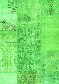 Patchwork Green Transitional Rug, con1189grn