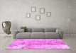 Machine Washable Patchwork Pink Transitional Rug in a Living Room, wshcon1189pnk