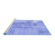 Sideview of Machine Washable Patchwork Blue Transitional Rug, wshcon1189blu