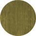 Round Abstract Brown Contemporary Rug, con118brn