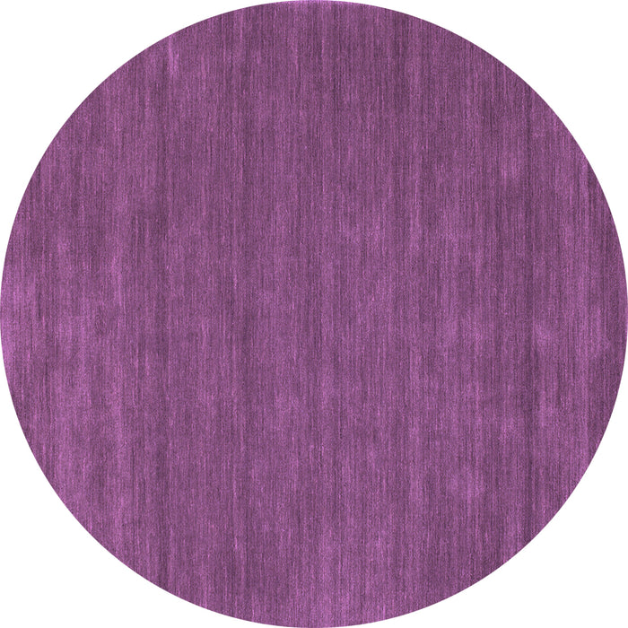 Round Abstract Purple Contemporary Rug, con118pur