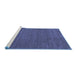 Sideview of Machine Washable Abstract Blue Contemporary Rug, wshcon118blu