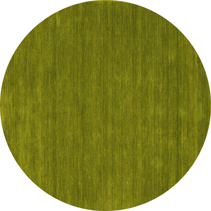 Round Abstract Yellow Contemporary Rug, con118yw