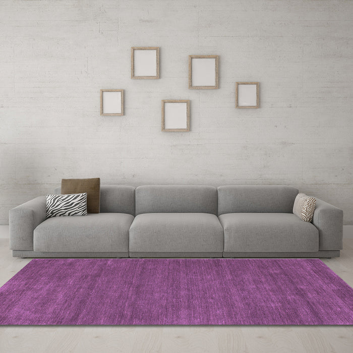 Machine Washable Abstract Purple Contemporary Area Rugs in a Living Room, wshcon118pur