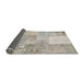 Thickness of Contemporary Pale Silver Gray Patchwork Rug, con1190