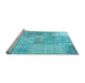 Sideview of Machine Washable Patchwork Light Blue Transitional Rug, wshcon1190lblu