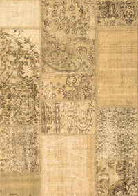 Patchwork Brown Transitional Rug, con1190brn