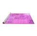 Sideview of Machine Washable Patchwork Pink Transitional Rug, wshcon1190pnk