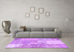 Machine Washable Patchwork Purple Transitional Area Rugs in a Living Room, wshcon1190pur