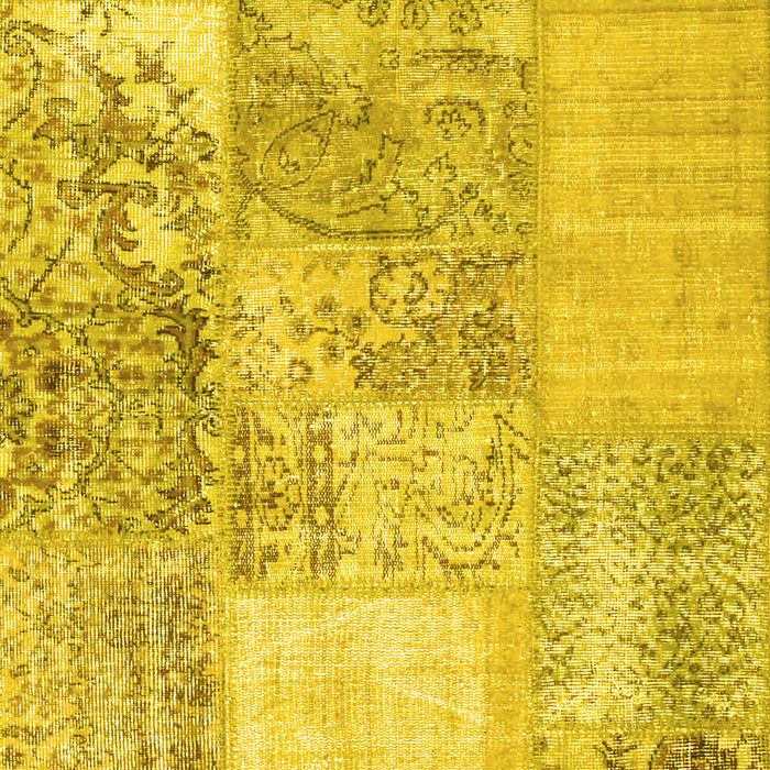 Patchwork Yellow Transitional Rug, con1190yw
