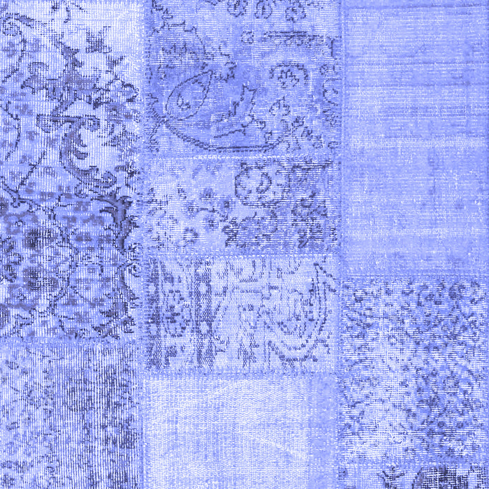 Machine Washable Patchwork Blue Transitional Rug, wshcon1190blu
