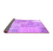 Sideview of Patchwork Purple Transitional Rug, con1190pur