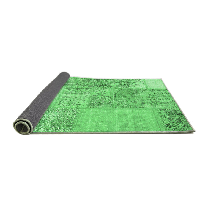 Sideview of Patchwork Emerald Green Transitional Rug, con1190emgrn