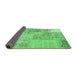 Sideview of Patchwork Emerald Green Transitional Rug, con1190emgrn