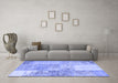 Machine Washable Patchwork Blue Transitional Rug in a Living Room, wshcon1190blu