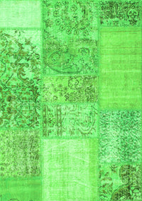 Patchwork Green Transitional Rug, con1190grn