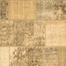 Square Patchwork Brown Transitional Rug, con1190brn