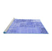 Sideview of Machine Washable Patchwork Blue Transitional Rug, wshcon1190blu