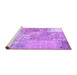 Sideview of Machine Washable Patchwork Purple Transitional Area Rugs, wshcon1190pur