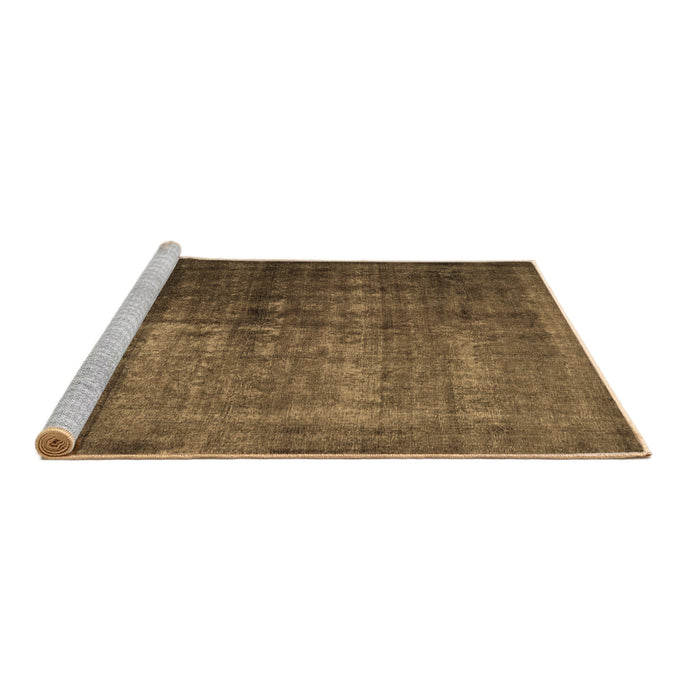 Sideview of Machine Washable Abstract Brown Contemporary Rug, wshcon1191brn