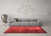 Machine Washable Abstract Red Contemporary Rug, wshcon1191red
