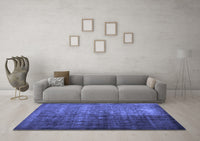 Machine Washable Abstract Blue Contemporary Rug, wshcon1191blu