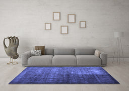 Machine Washable Abstract Blue Contemporary Rug in a Living Room, wshcon1191blu