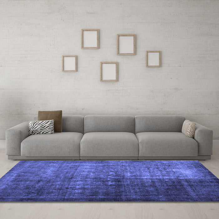 Machine Washable Abstract Blue Contemporary Rug in a Living Room, wshcon1191blu