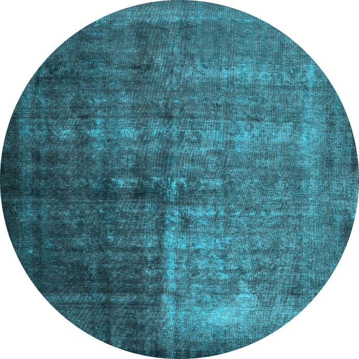 Round Abstract Light Blue Contemporary Rug, con1191lblu