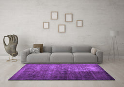 Machine Washable Abstract Purple Contemporary Area Rugs in a Living Room, wshcon1191pur