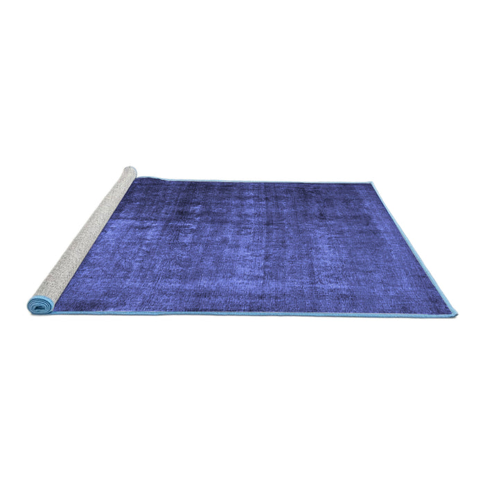 Sideview of Machine Washable Abstract Blue Contemporary Rug, wshcon1191blu