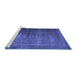 Sideview of Machine Washable Abstract Blue Contemporary Rug, wshcon1191blu