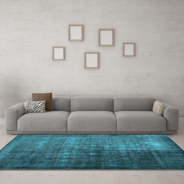 Machine Washable Abstract Light Blue Contemporary Rug in a Living Room, wshcon1191lblu