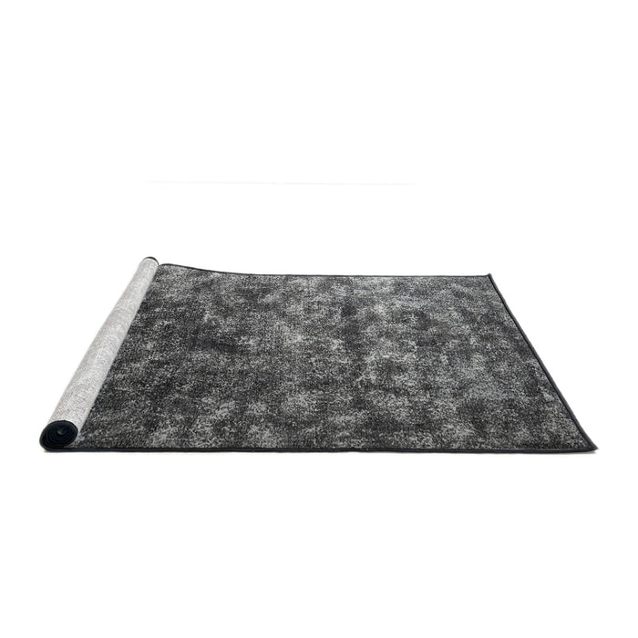 Serging Thickness of Machine Washable Contemporary Gunmetal Gray Rug, wshcon1192