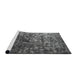 Serging Thickness of Machine Washable Contemporary Gunmetal Gray Rug, wshcon1192