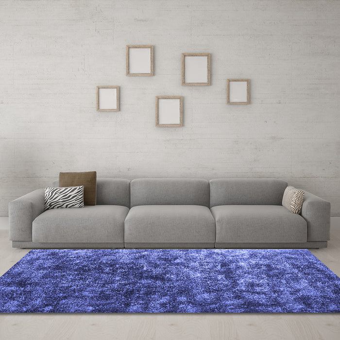 Machine Washable Abstract Blue Contemporary Rug in a Living Room, wshcon1192blu